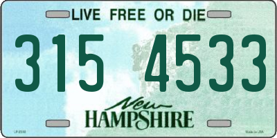 NH license plate 3154533