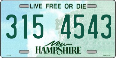 NH license plate 3154543