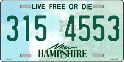 NH license plate 3154553