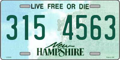 NH license plate 3154563