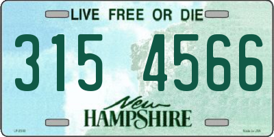 NH license plate 3154566