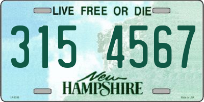 NH license plate 3154567
