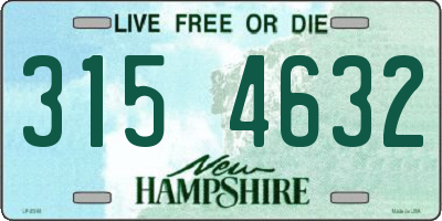 NH license plate 3154632