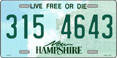 NH license plate 3154643