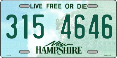 NH license plate 3154646