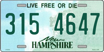 NH license plate 3154647