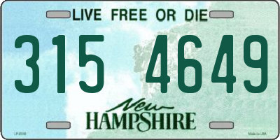 NH license plate 3154649