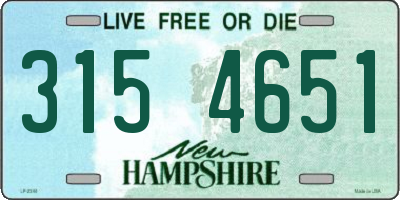 NH license plate 3154651