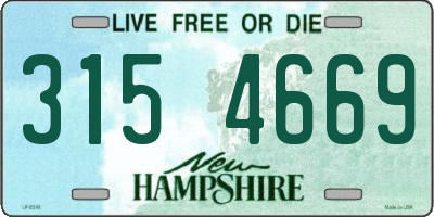 NH license plate 3154669