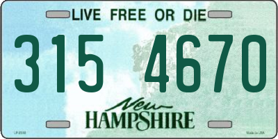 NH license plate 3154670