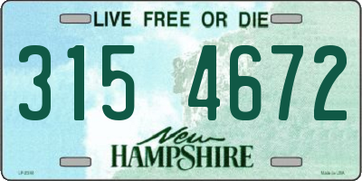 NH license plate 3154672