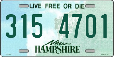 NH license plate 3154701