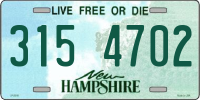 NH license plate 3154702