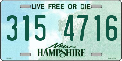 NH license plate 3154716