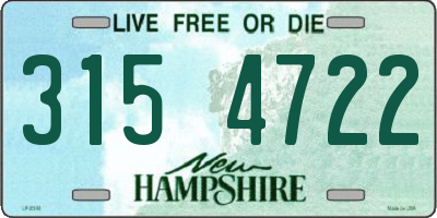 NH license plate 3154722