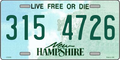 NH license plate 3154726
