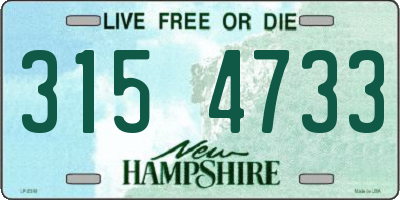 NH license plate 3154733