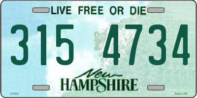 NH license plate 3154734
