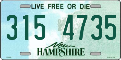 NH license plate 3154735