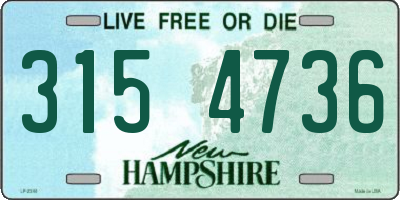 NH license plate 3154736