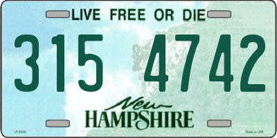 NH license plate 3154742