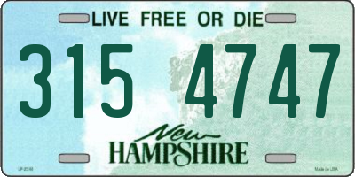 NH license plate 3154747