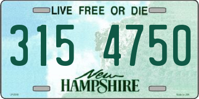 NH license plate 3154750