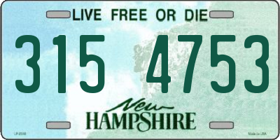 NH license plate 3154753