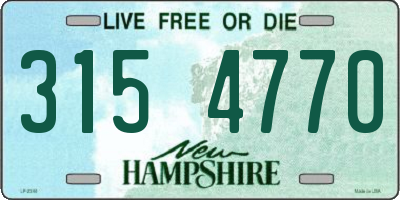 NH license plate 3154770