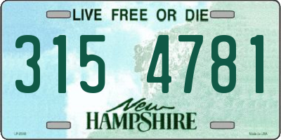 NH license plate 3154781