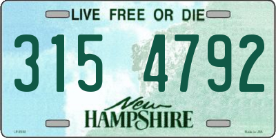 NH license plate 3154792