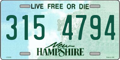 NH license plate 3154794