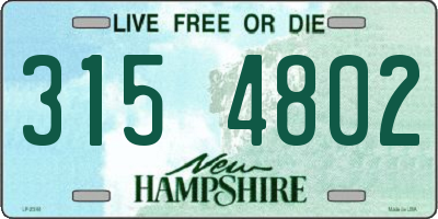 NH license plate 3154802