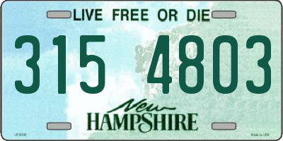 NH license plate 3154803