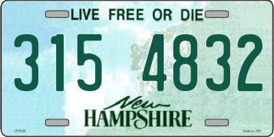 NH license plate 3154832