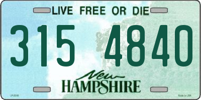 NH license plate 3154840