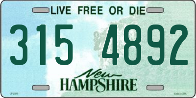 NH license plate 3154892