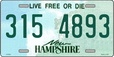 NH license plate 3154893