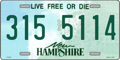 NH license plate 3155114