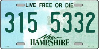 NH license plate 3155332