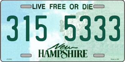 NH license plate 3155333