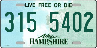 NH license plate 3155402