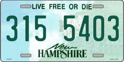 NH license plate 3155403