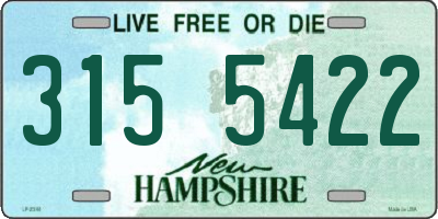 NH license plate 3155422