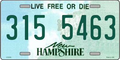 NH license plate 3155463