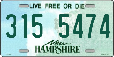 NH license plate 3155474