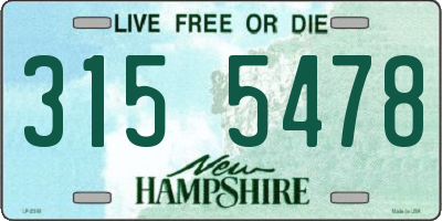 NH license plate 3155478