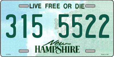 NH license plate 3155522