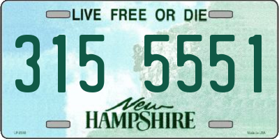 NH license plate 3155551
