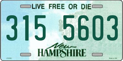 NH license plate 3155603